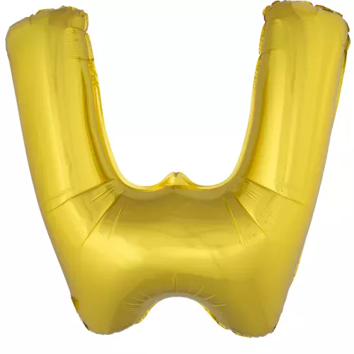Photo du produit Ballon aluminium géant lettre W doré 1m