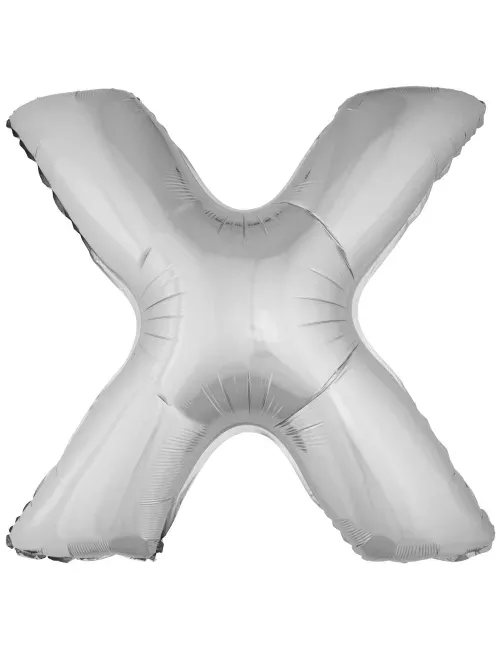 Photo du produit Ballon aluminium géant lettre X argenté 1m