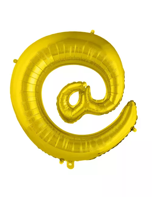 Photo du produit Ballon aluminium géant symbole @ doré 70 cm