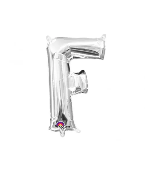 Photo du produit Ballon aluminium lettre F argenté 33 cm