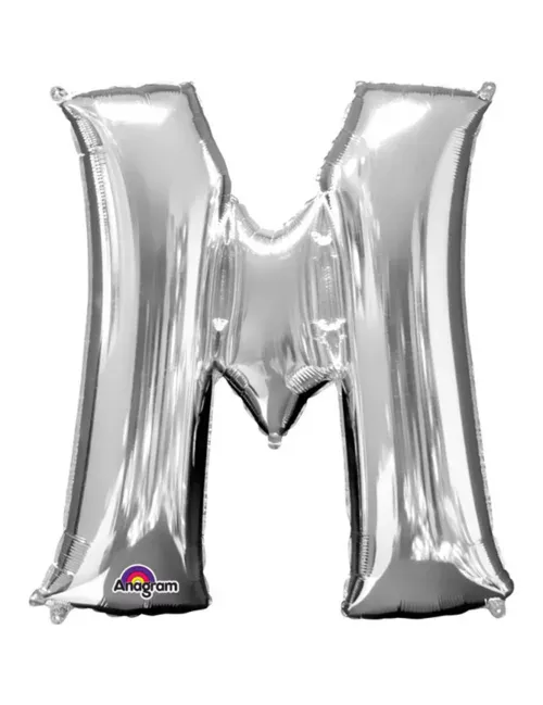 Photo du produit Ballon aluminium lettre M argenté 33 cm