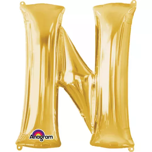 Photo du produit Ballon aluminium Lettre N doré 33 cm
