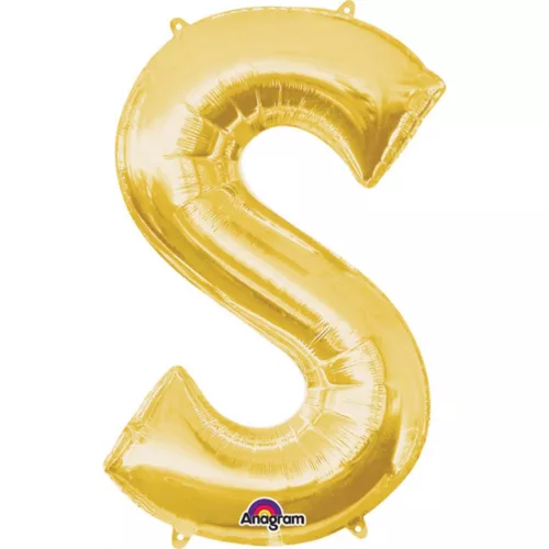 Photo du produit Ballon aluminium Lettre S doré 33 cm