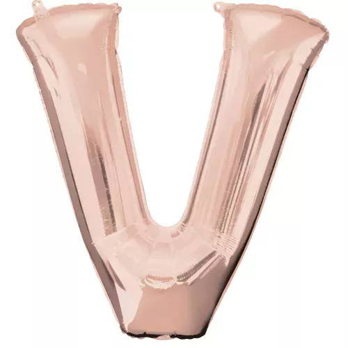 Photo du produit Ballon aluminium Lettre V rose gold 81cm x 81 cm