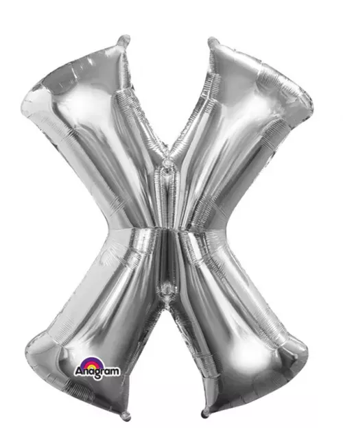 Photo du produit Ballon aluminium Lettre X argenté 35 cm