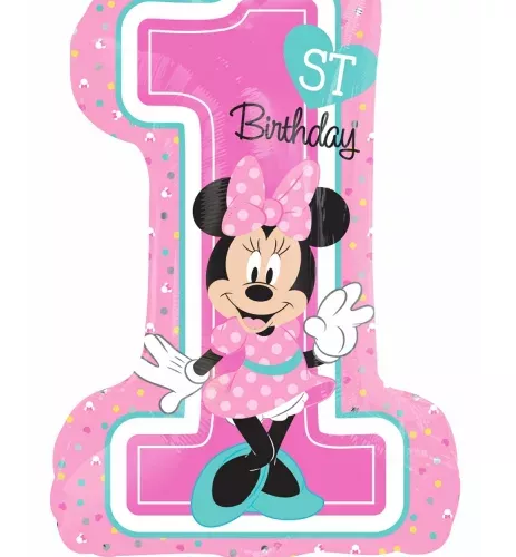 Photo du produit Ballon chiffre 1 aluminiumMinnie 48 X 71 cm