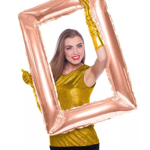 Photo du produit Ballon en aluminium Cadre rectangulaire rose gold 85 x 60 cm