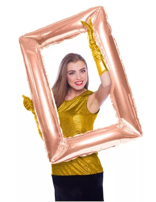 Photo du produit Ballon en aluminium Cadre rectangulaire rose gold 85 x 60 cm