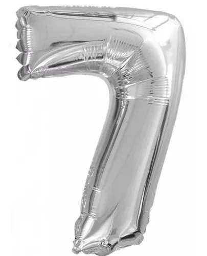 Photo du produit Ballon aluminium chiffre 7 argenté 35 cm