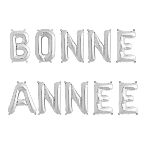 Photo du produit Ballons lettres Bonne Année argenté