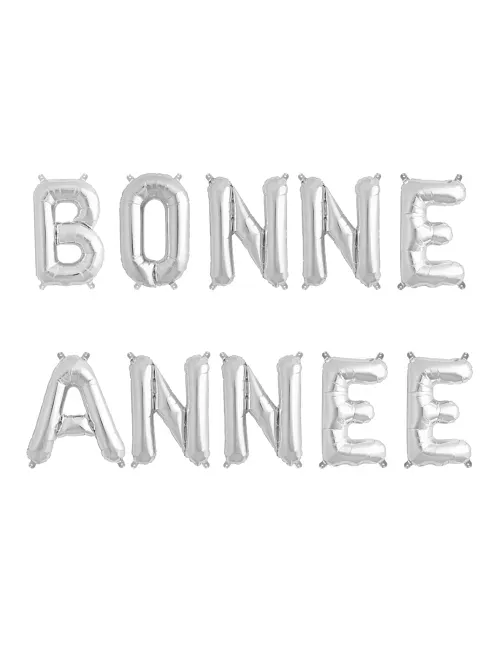Photo du produit Ballons lettres Bonne Année argenté