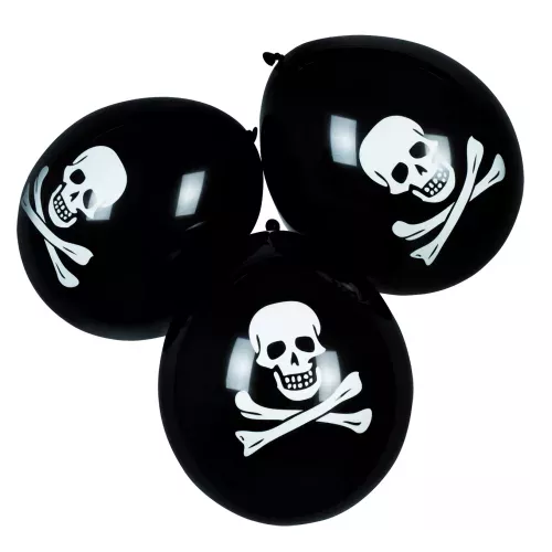 Photo du produit 6 Ballons en latex pirate noirs