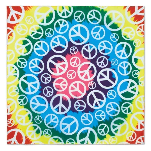 Photo du produit Bandana Hippie Peace multicolore 55 x 55 cm