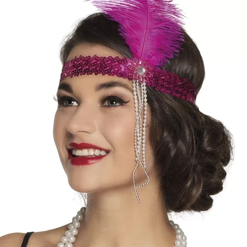 Photo du produit Bandeau charleston rose adulte