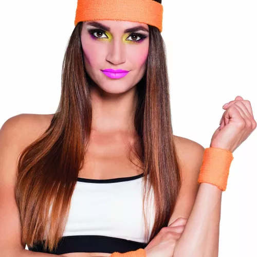 Photo du produit Bandeau et poignets orange 80's adulte