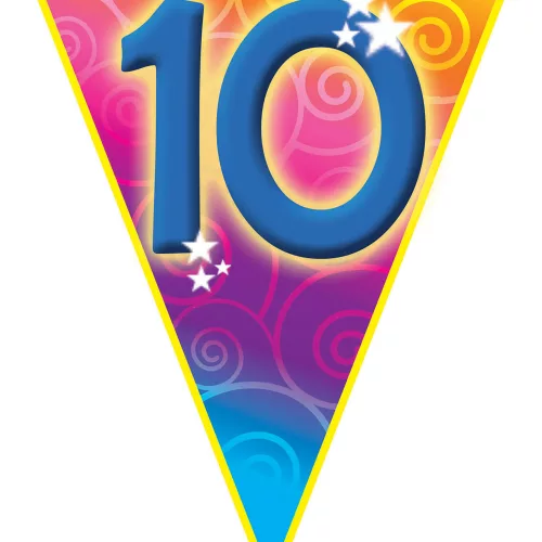 Photo du produit Guirlande fanions âge 10 ans 5 m