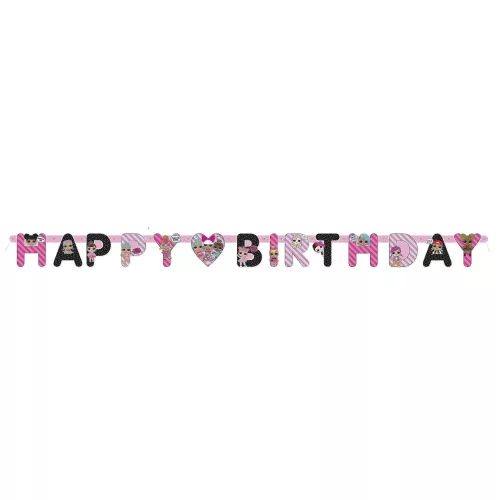 Photo du produit Guirlande Happy Birthday en carton Lol Surprise 1,69 m