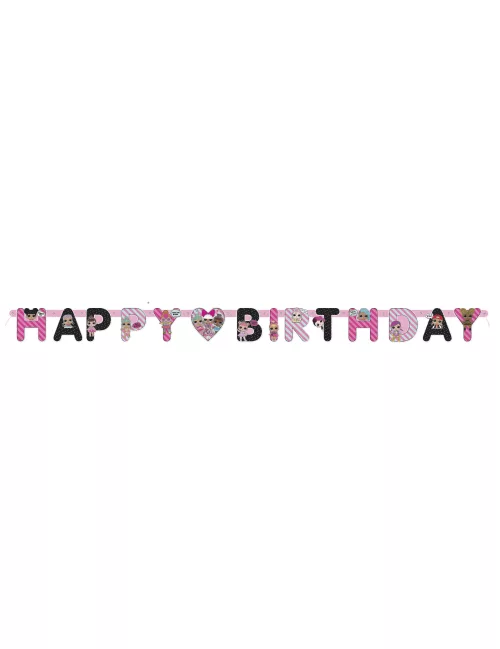Photo du produit Guirlande Happy Birthday en carton Lol Surprise 1,69 m