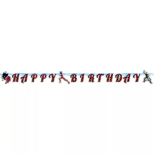 Photo du produit Guirlande en carton Happy Birthday Ladybug 2 m