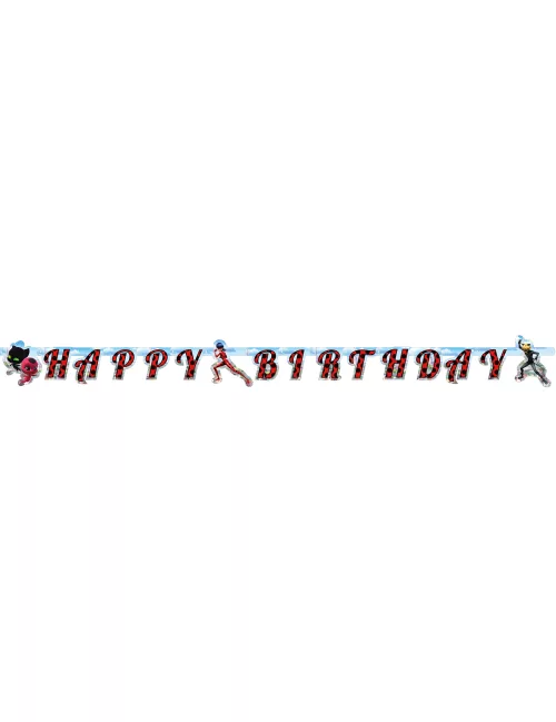 Photo du produit Guirlande en carton Happy Birthday Ladybug 2 m