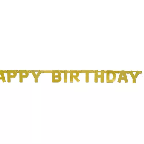 Photo du produit Guirlande articulée Happy Birthday doré 121 cm