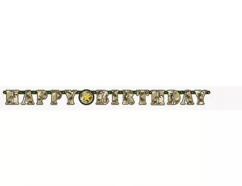 Photo du produit Guirlande articulée Happy Birthday militaire 1.6 mètres