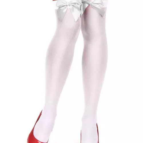Photo du produit Bas blancs avec noeud blanc femme