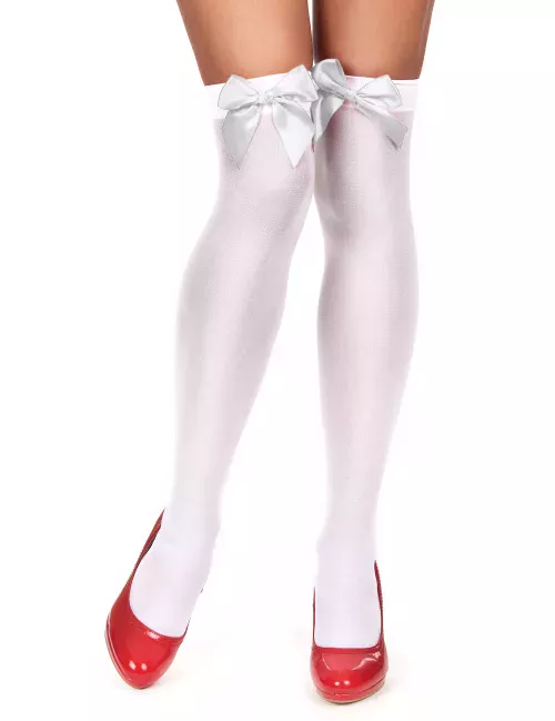Photo du produit Bas blancs avec noeud blanc femme