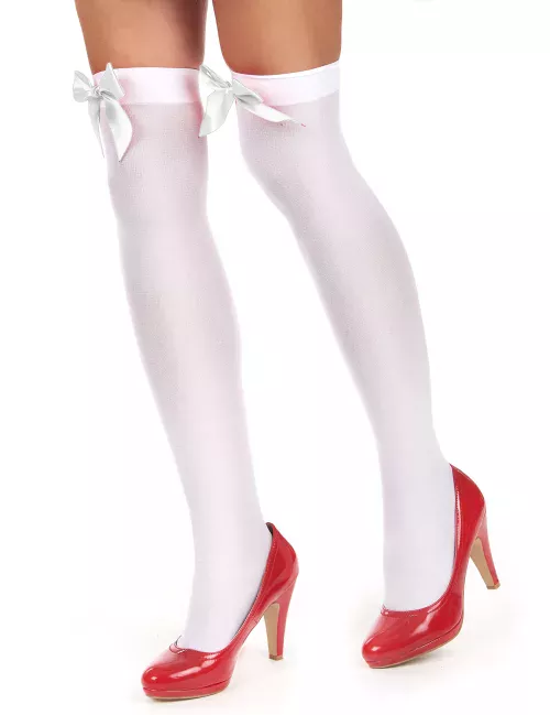 Photo du produit Bas blancs avec noeud blanc femme