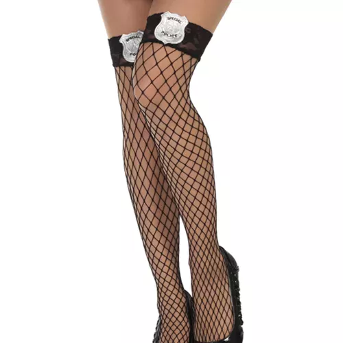 Photo du produit Bas police résille noir femme