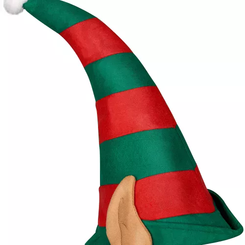 Photo du produit Bonnet lutin du Père Noël rayé avec oreilles adulte
