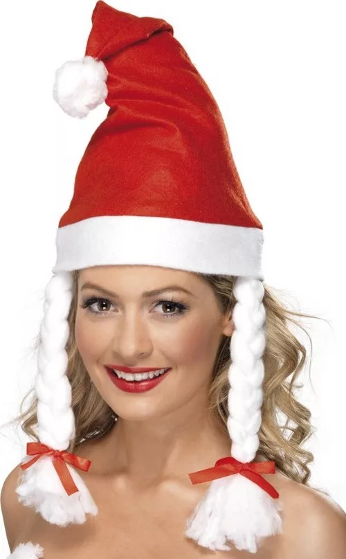 Photo du produit Bonnet rouge avec couettes adulte Noël