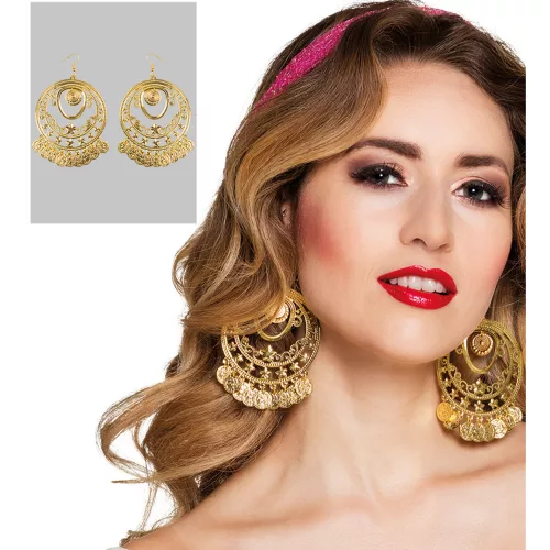 Photo du produit Boucles d'oreilles danseuse orientale dorées femme