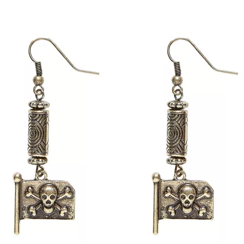 Photo du produit Boucles d'oreilles drapeau de pirate adulte
