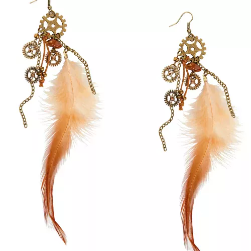 Photo du produit Boucles d'oreilles plumes adulte Steampunk