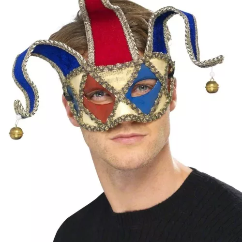 Photo du produit Loup vénitien clown arlequin adulte