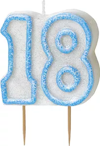 Photo du produit Bougie Age 18 ans bleu