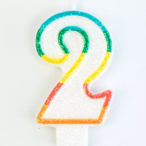 Photo du produit Bougie d'anniversaire chiffre 2 7,5 cm