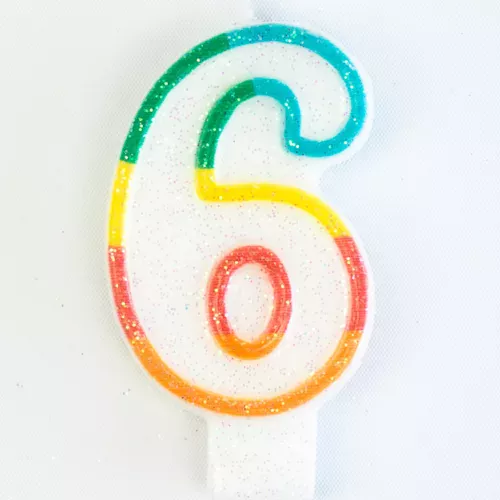 Photo du produit Bougie d'anniversaire chiffre 6 7,5 cm