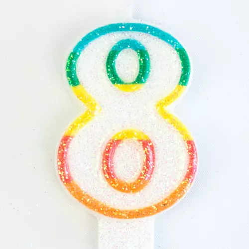 Photo du produit Bougie d'anniversaire chiffre 8 7,5 cm