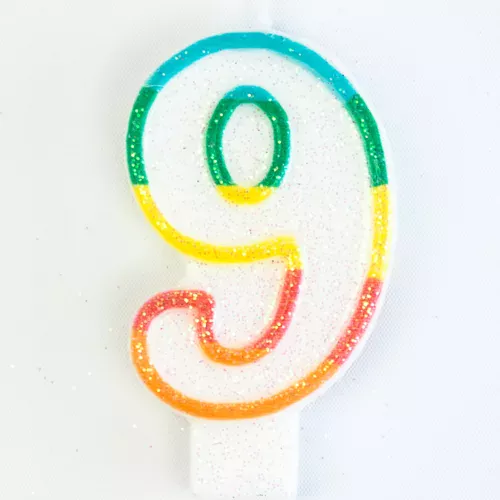 Photo du produit Bougie d'anniversaire chiffre 9 7,5 cm