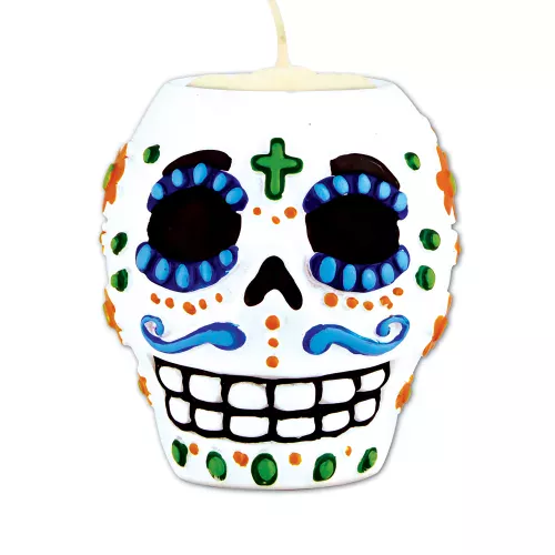 Photo du produit Bougeoir crâne Dia de los Muertos 7 cm