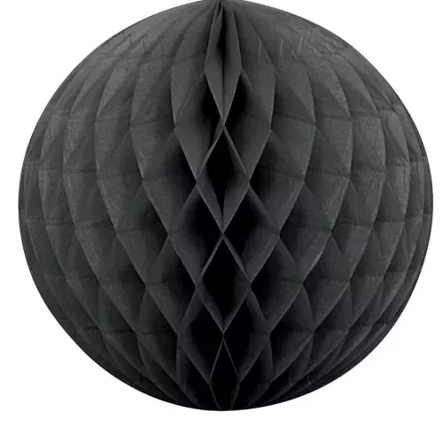 Photo du produit Boule en papier alvéolé noir 20 cm