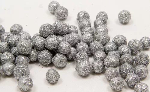 Photo du produit Mini boules pailletées argentées 8 mm 10 gr