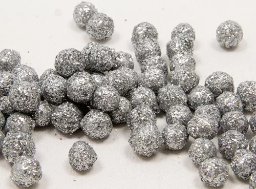 Photo du produit Mini boules pailletées argentées 8 mm 10 gr