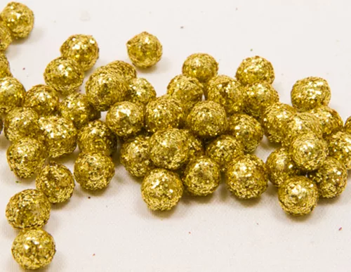 Photo du produit Mini boules pailletées dorées 8 mm 10 gr