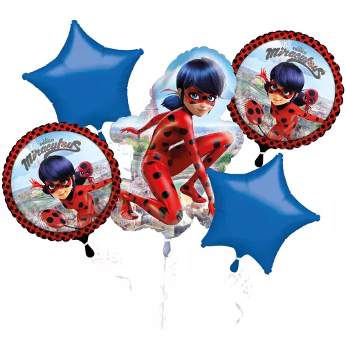 Photo du produit Bouquet de 5 ballons aluminium Ladybug