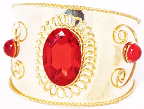 Photo du produit Bracelet doré avec pierres rouges