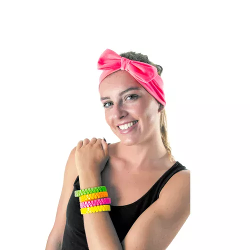 Photo du produit Bracelet zip rose fluo adulte