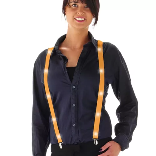 Photo du produit Bretelles LED orange fluo adulte